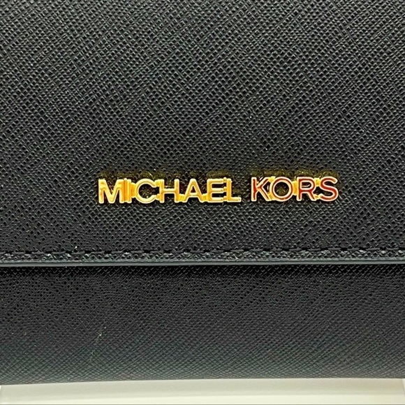 Michael Kors Trifold Wallet Black Leather - Picture 4 of 8